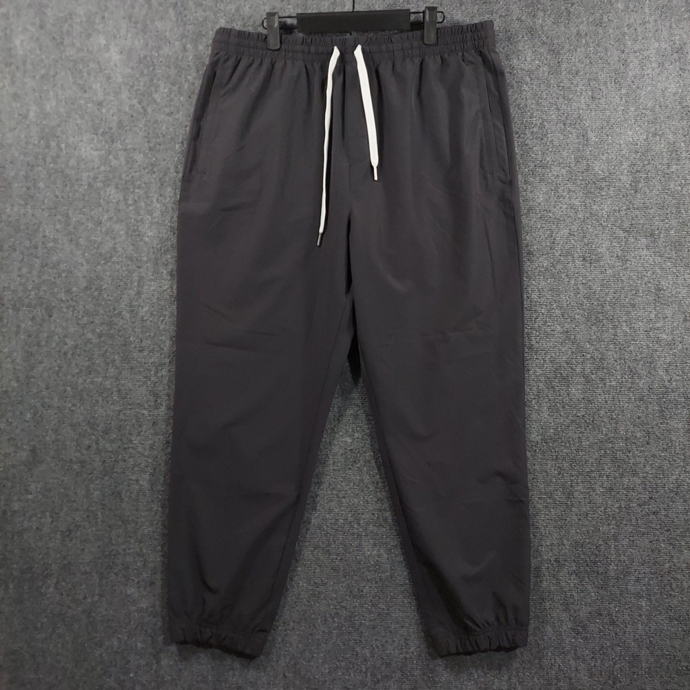 COVE Pants Mens 38x28 Black Microfiber Joggers Sweatpants Stretch Casual Travel